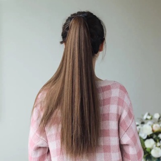 [ Tóc tơ cao cấp ] Tóc giả cột thẳng tơ cao cấp- loại dài 60cm