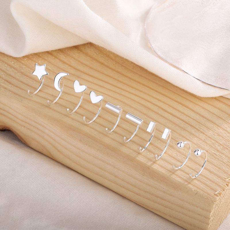 Khuyên Tai Dạng Móc Hình Hoa Mạ Bạc Thời Trang Hàn Quốc Lãng Mạn Cho Nữ