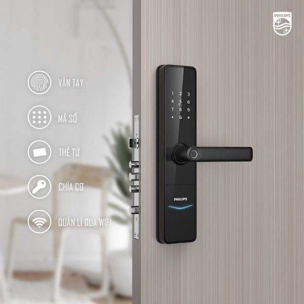 Khóa cửa thông minh Philips DDL603E chính hãng, bảo hành 02 năm, miễn phí lắp đặt