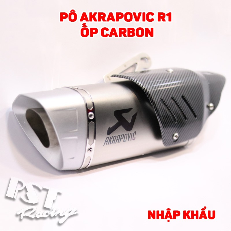 Pô Akrapovic R1 Trắng ỐP Carbon Nhập Khẩu