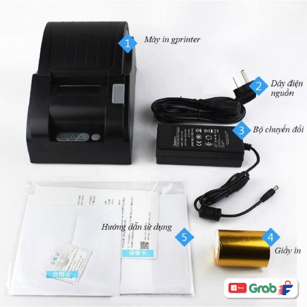 [HỎA TỐC] Máy in Bill K57, K58, K80 Gprinter 5890 Bằng Điện Thoại, in Hóa Đơn Cho Shop, Cafe, Kiot Việt, Sapo -Tặng Giấy