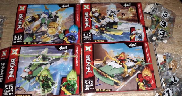 Lắp ráp 1 hộp LegoNinja 2015 có trên 210 chi tiết bằng nhựa ABS rất đẹp