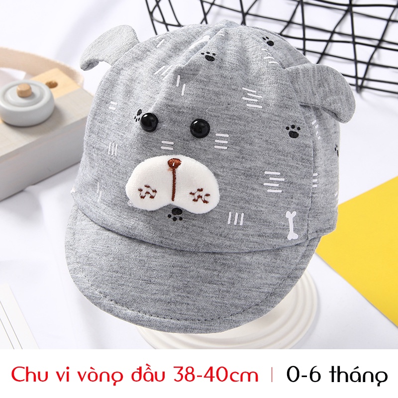 Mũ vải cho bé sơ sinh cực đẹp, thiết kế tai thỏ hoạt hình dễ thương Hàn Quốc, nón chống nắng cho bé 0-6 tháng Poco Home