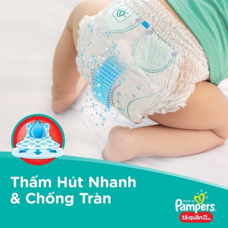 Tã Bỉm quần/ Dán Pamper M74/L68/XL62/XXL56 Mẫu Mới Giữ Dáng Gói Dực Đại