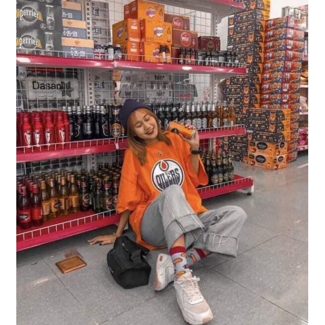 Áo thun unisex OLLERS cổ tròn tay lỡ dáng rộng dấu quần/ Áo phông ngắn tay in họa tiết trẻ trung cá tính_kudoshop | BigBuy360 - bigbuy360.vn