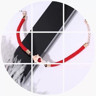Lắc tay titan chỉ đỏ heo trái tim