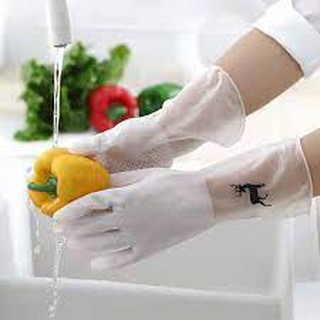 Sét 2 Găng Tay Rửa Chén Cao Su Hình Hươu Siêu Dai;'ơ]qưe