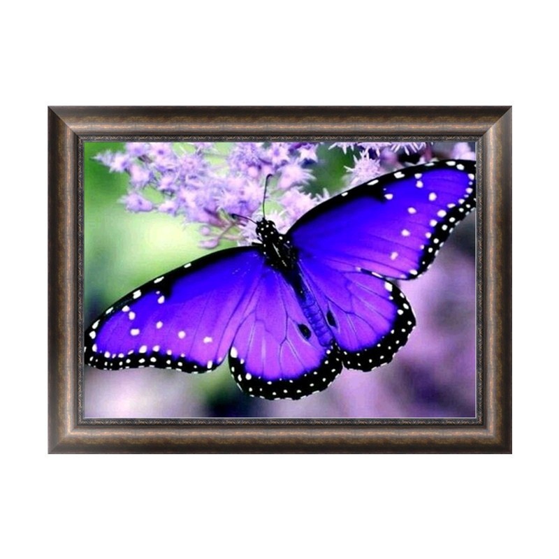 Tranh Thêu Chữ Thập Đính Đá Kim Cương 5D DIY Hình Vẽ Bướm