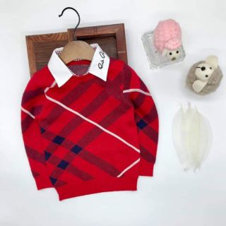 Áo len cổ sơ mi cho bé trai