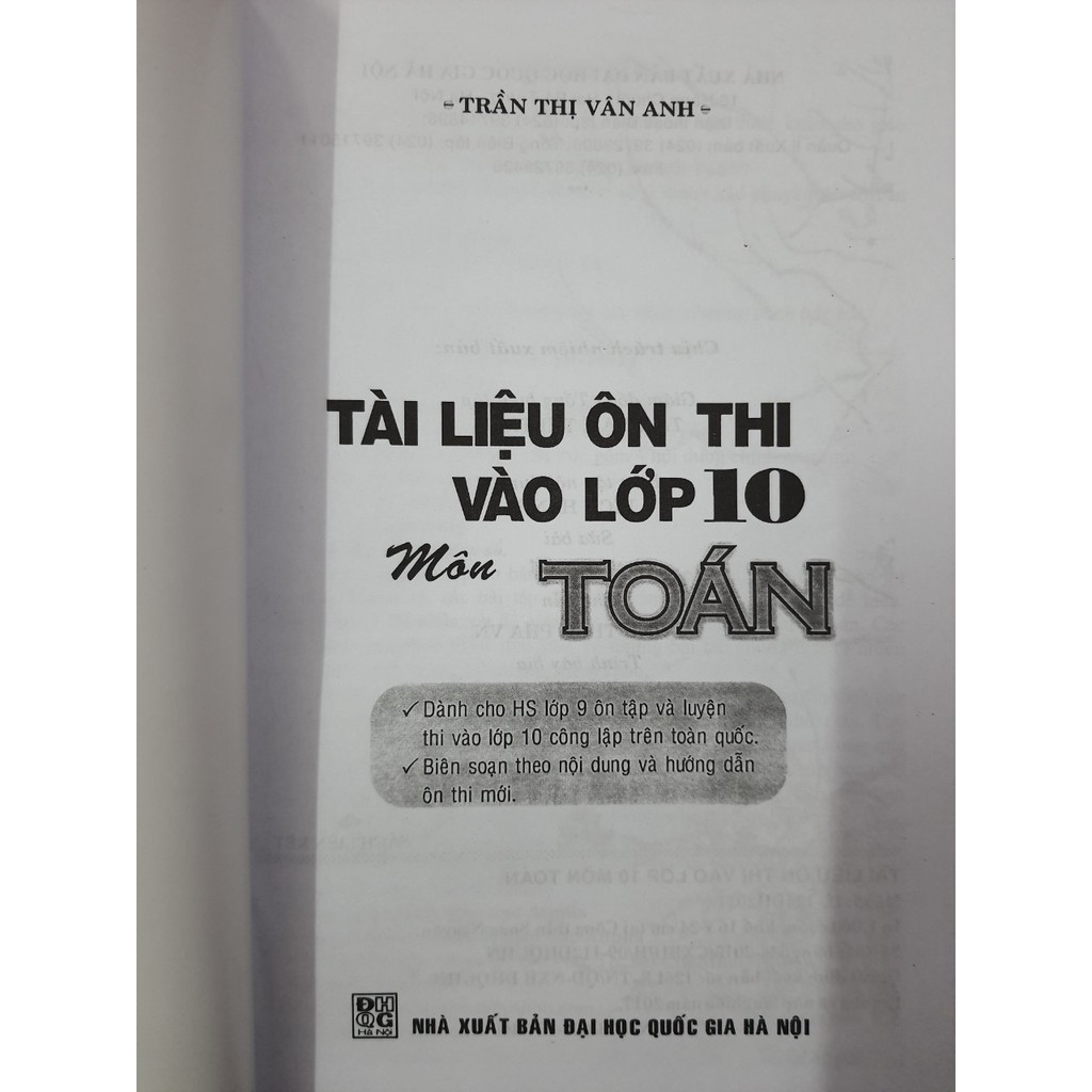 Sách - Tài liệu ôn thi vào lớp 10 môn Toán