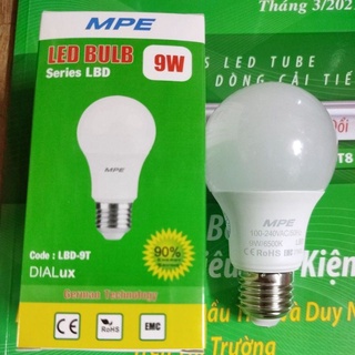 Bóng đèn led bulb tròn 3w, 5w, 7w, 9w mpe bảo hành chính hãng