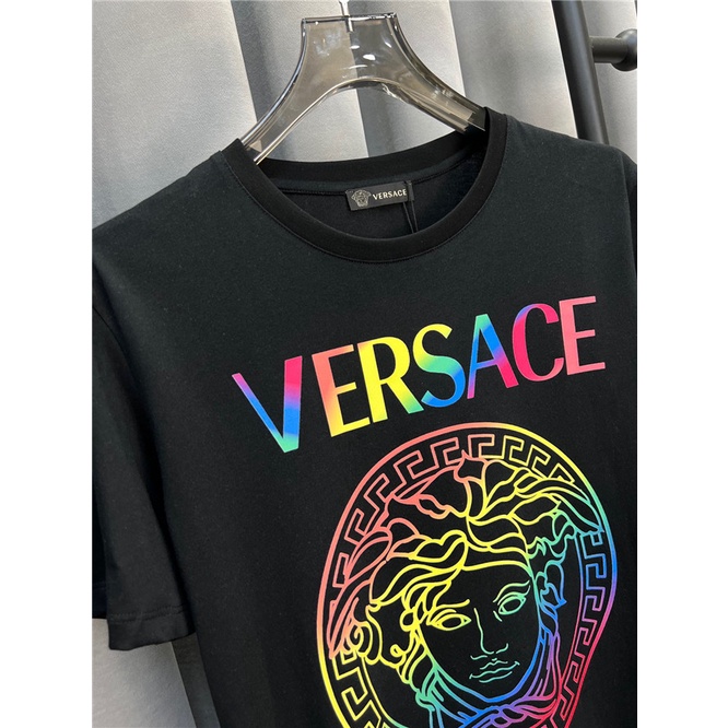 Versace Áo Thun cotton Ngắn Tay In Họa Tiết Phối Màu Cá Tính Theo Phong Cách Mùa Hè 2022 / Size S-4XL