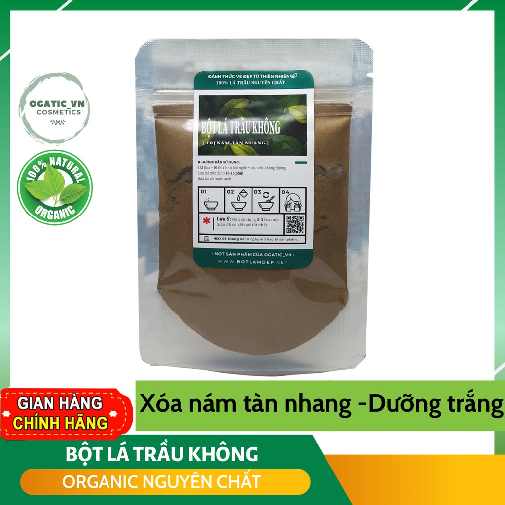  Bột lá trầu không sạch nguyên chất Organic - mỹ phẩm Handmade - B2.002