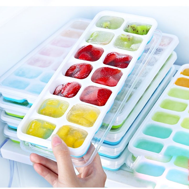 Khay Đá Silicon Có Nắp 14 Ô-Hàng Mới Về