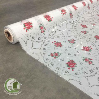 [ Khổ 1,4m ] Khăn trải bàn bằng nhựa không thấm nước - hoa trắng
