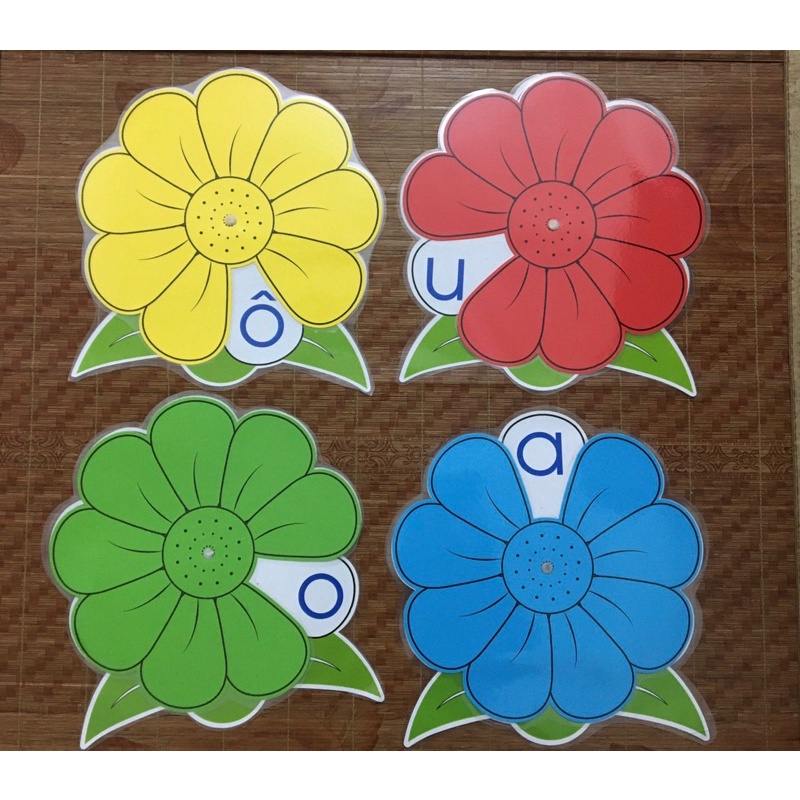 Hoa xoay đánh vần 9 cánh-Màu sắc tươi, Ép plastic toàn bộ cho bé nhanh biết đọc