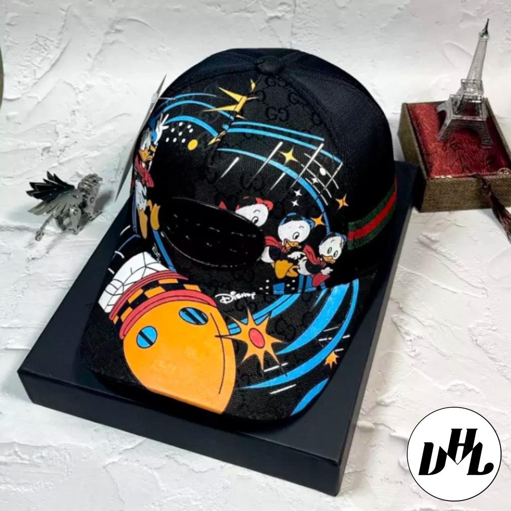 Mũ gucci vịt donald nam nữ chất liệu da cao cấp form chuẩn lưỡi bằng ôm đầu GCVIT Tối