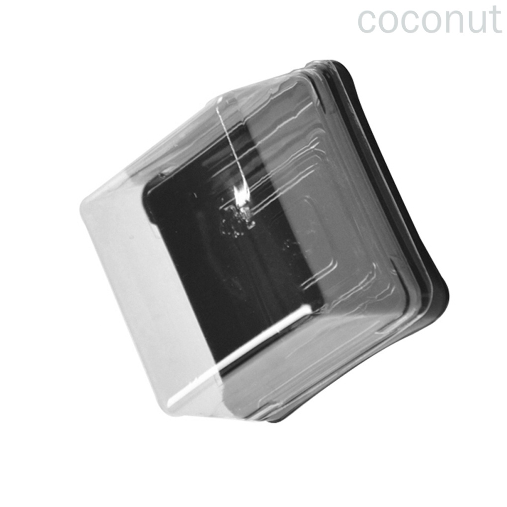 Set 50 Hộp Nhựa Trong Suốt Hình Vuông Đựng Bánh Nướng Có Nắp Đậy Tiện Dụng