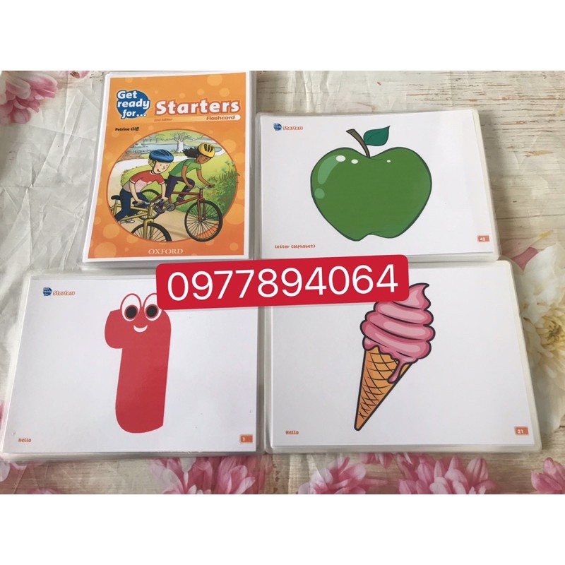Flashcard GET READY FOR STARTER - MOVER  -FLYER  ép plastics bền đẹp -339 thẻ thiết kế 2 mặt ép plastics bền đẹp