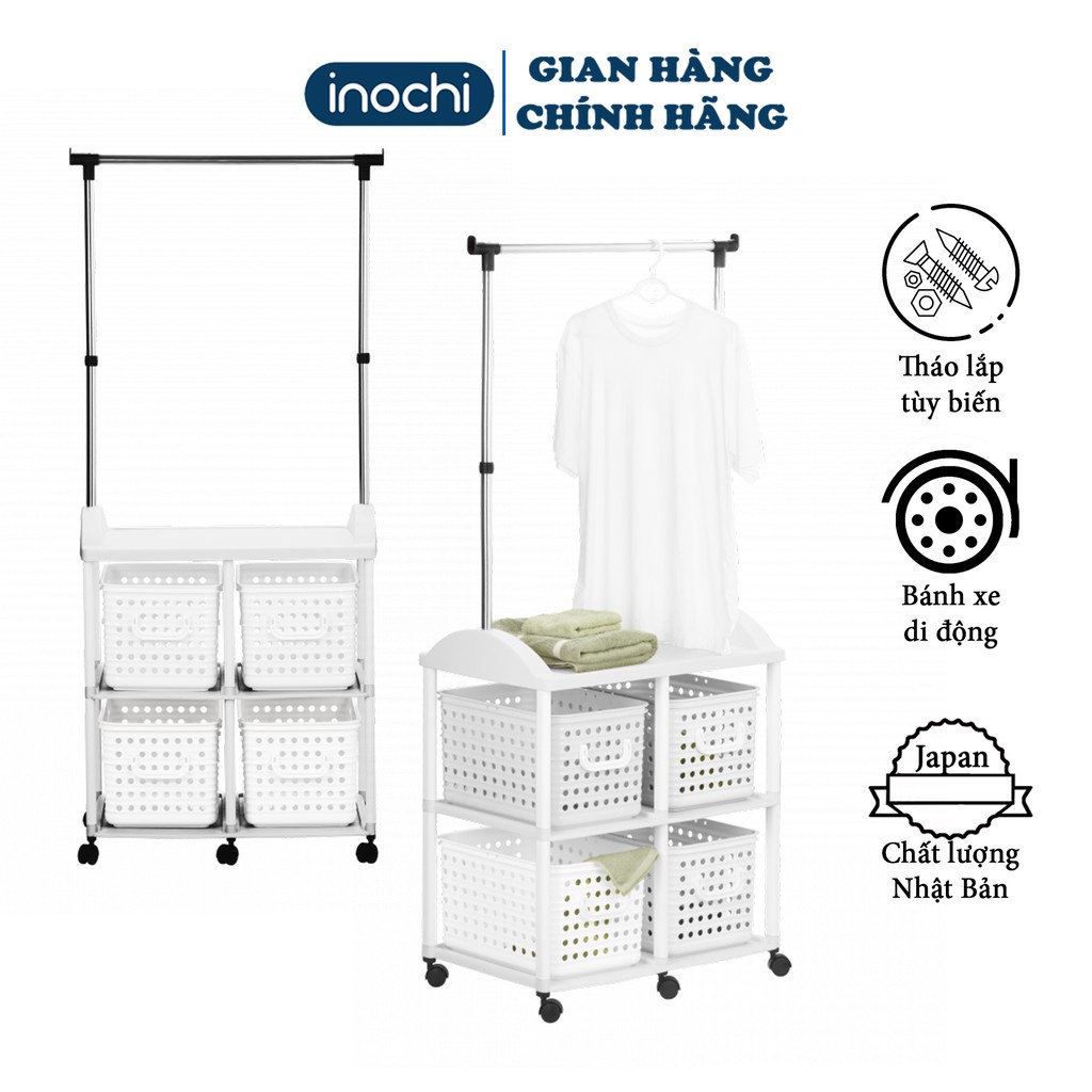 Kệ Treo Quần Áo INOCHI Tủ Đựng Quần Áo Thiết Kế Thông Minh Xếp Gọn Quần Áo Ngăn Nắp Gọn Gàng