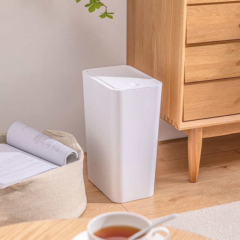 Thùng Rác Tái Chế Hình Vuông Cỡ Lớn Bằng Nhựa Dày Dặn Có Nắp Đậy Tiện Dụng Cho Gia Đình / Văn Phòng
