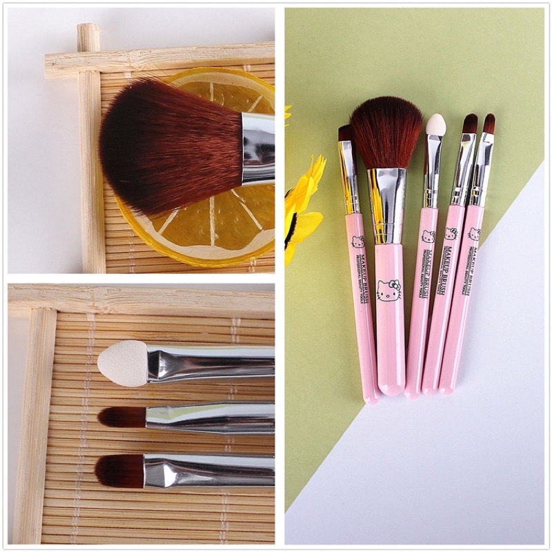 Bộ cọ mini trang điểm nhỏ  set 5 cây makeup du lịch