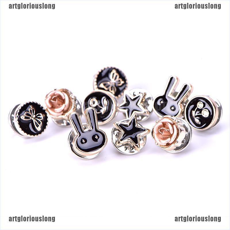 Set 10 Nút Cài Áo Hình Bông Hoa Đính Ngọc Trai Nhân Tạo Thời Trang