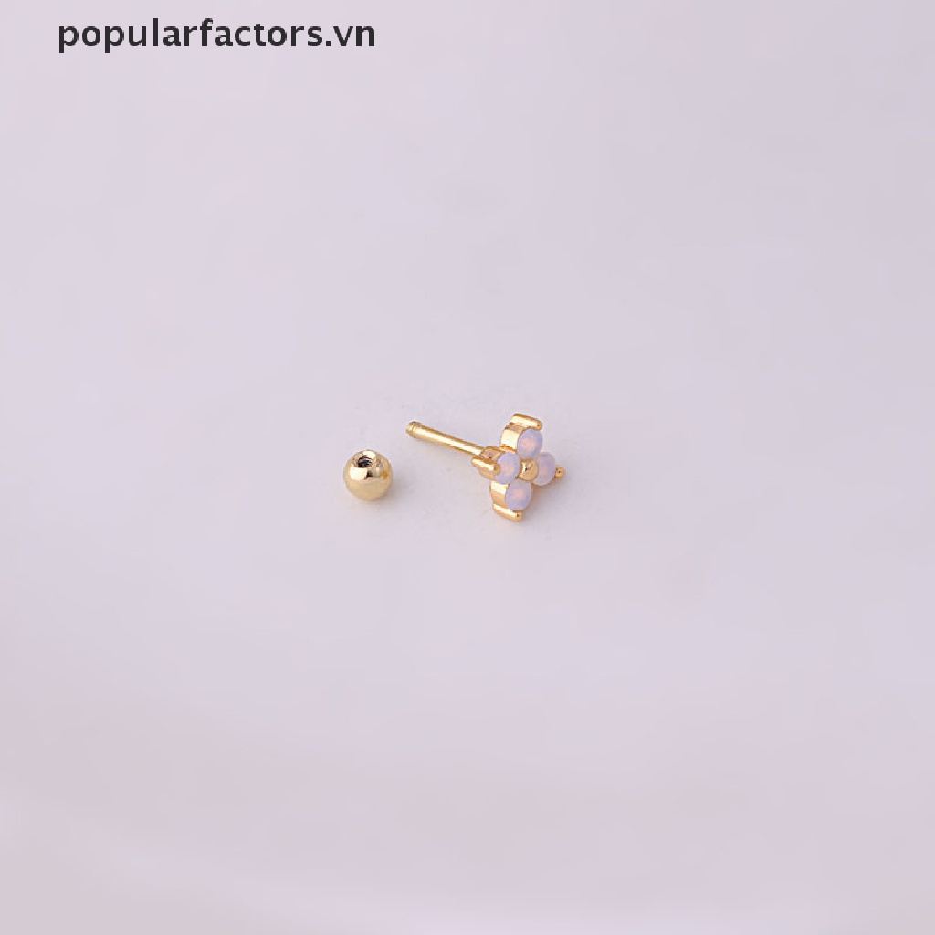 Khuyên tai helix bằng inox hình hoa phong cách sang trọng