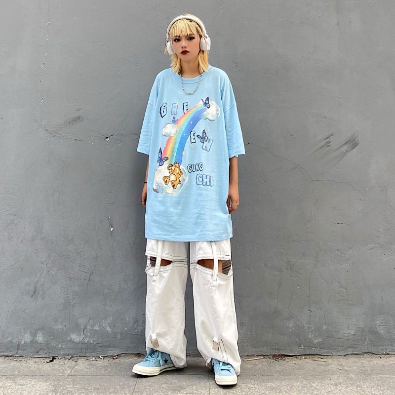 Áo thun tay lỡ nam nữ, áo phông unisex form rộng chất cotton mát mịn thấm hút mồ hôi in hình Doremon | BigBuy360 - bigbuy360.vn