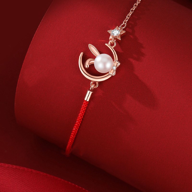 Vòng Tay Bện Mặt Trăng Thỏ Thời Trang Cá Tính