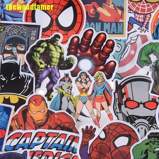 Bộ 50 Sticker Siêu Anh Hùng Marvel Trang Trí Ván Trượt DIY