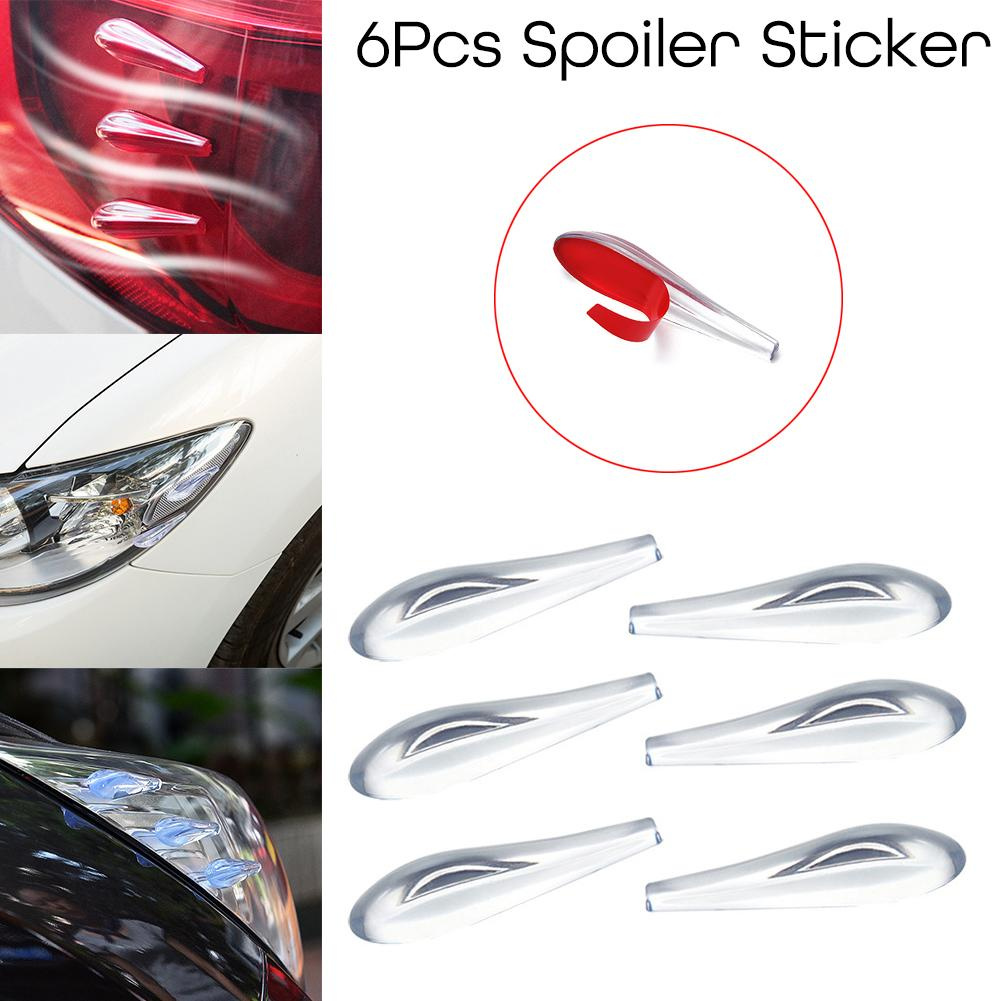 MG 6 CÁI Ô tô Dòng khí Đuôi Đèn Nhãn dán Chống va chạm Cánh lướt gió Acrylic Bumper Trang trí Dải