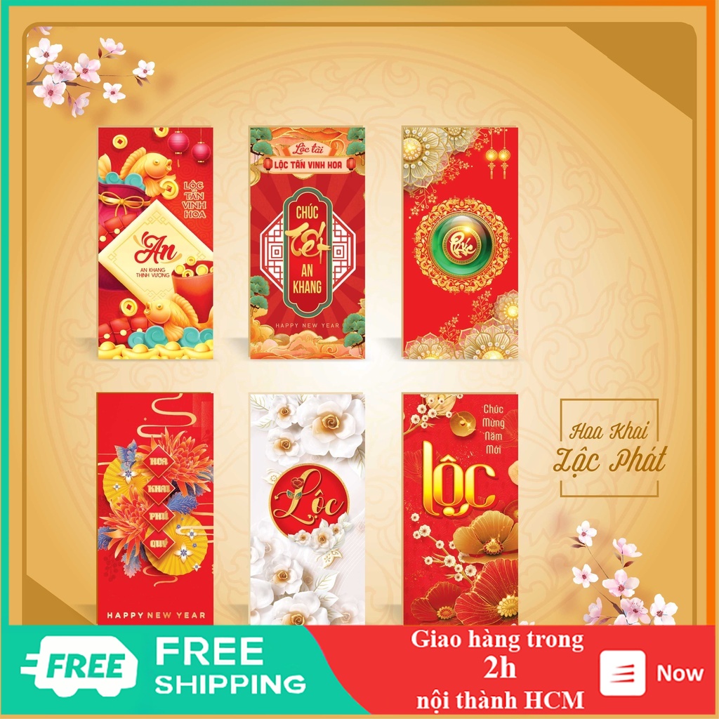 Bao lì xì theo chủ đề khai hoa lộc phát 2022 bao giá toàn thị trường chất liệu giấy đẹp - MS0023