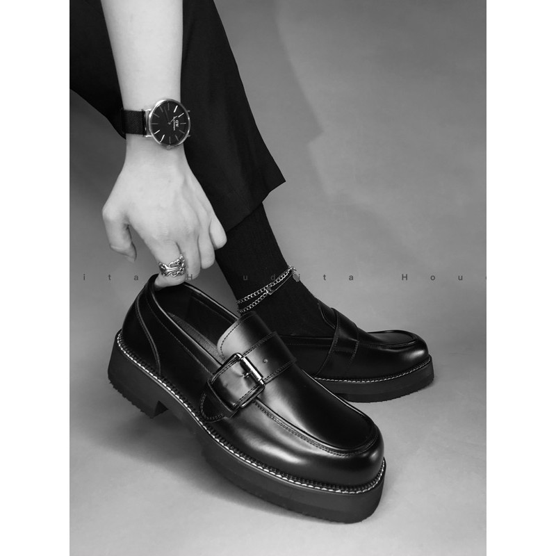 Giày tây nam công sở trẻ trung cao cấp hàn quốc cổ cao tăng chiều cao giày tây lười - HOUDITA C-V02