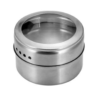Transparent Lid Spice Magnetic Tin Pot Stainless Steel Spice Sauce Storage Container Pots Kitchen Condiment Holder House