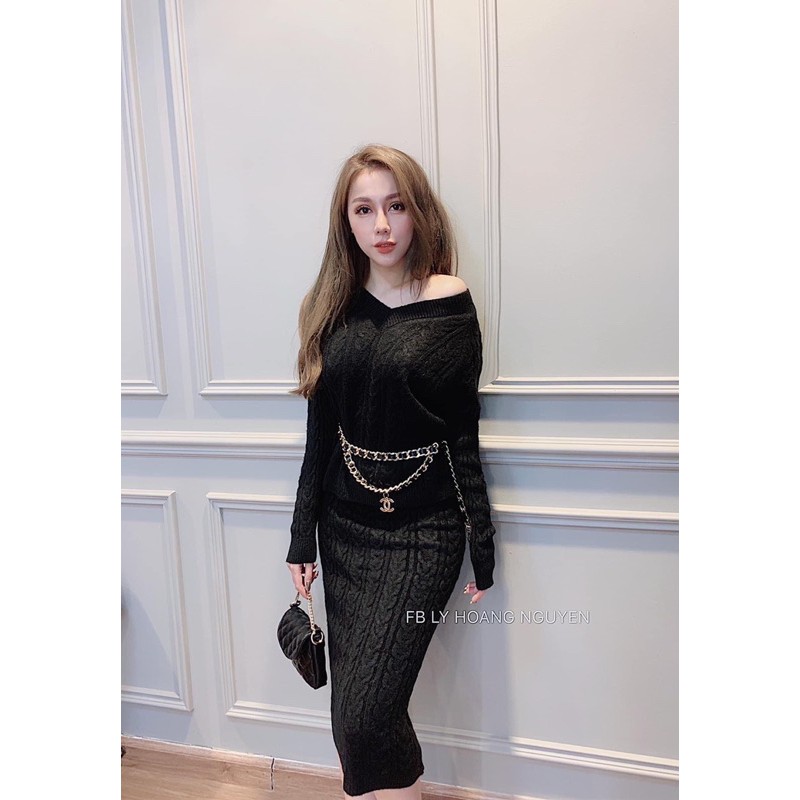 Belt xích- đai váy xích phối da