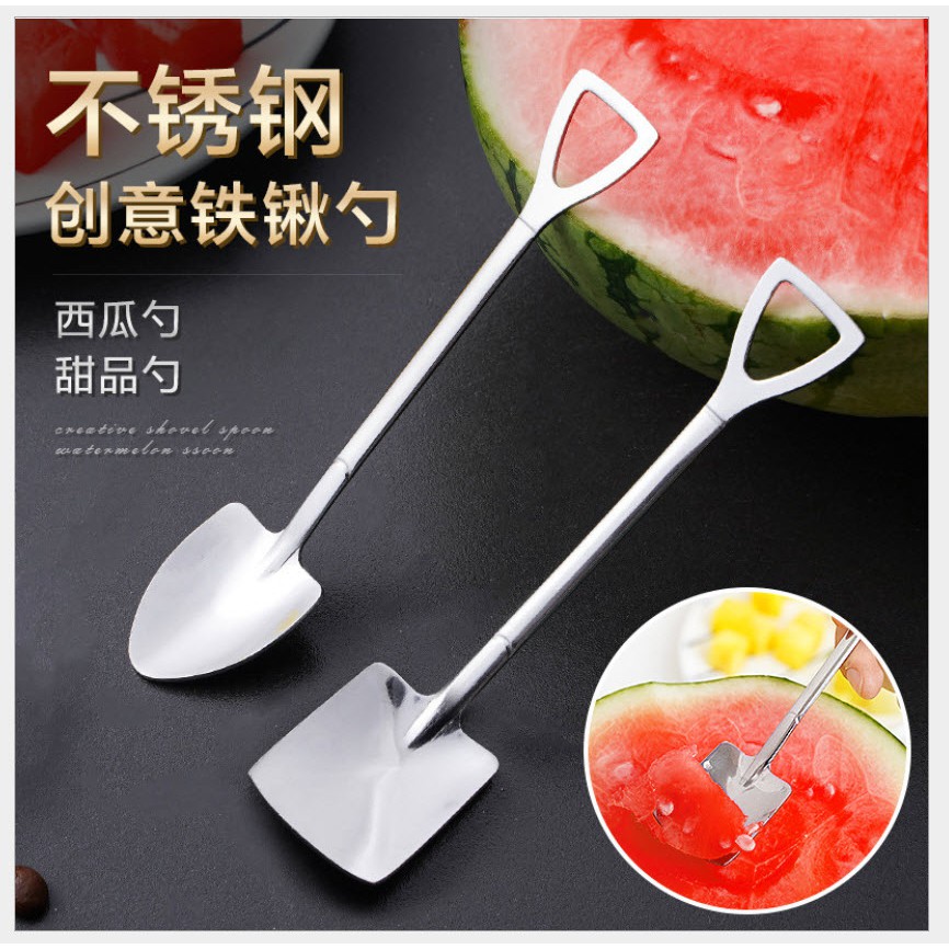 [HCM] Thìa inox đẹp rẻ tốt tiện lợi,muỗng ăn hình xẻng chất liệu cao cấp ăn trái cây, dưa hấu,...