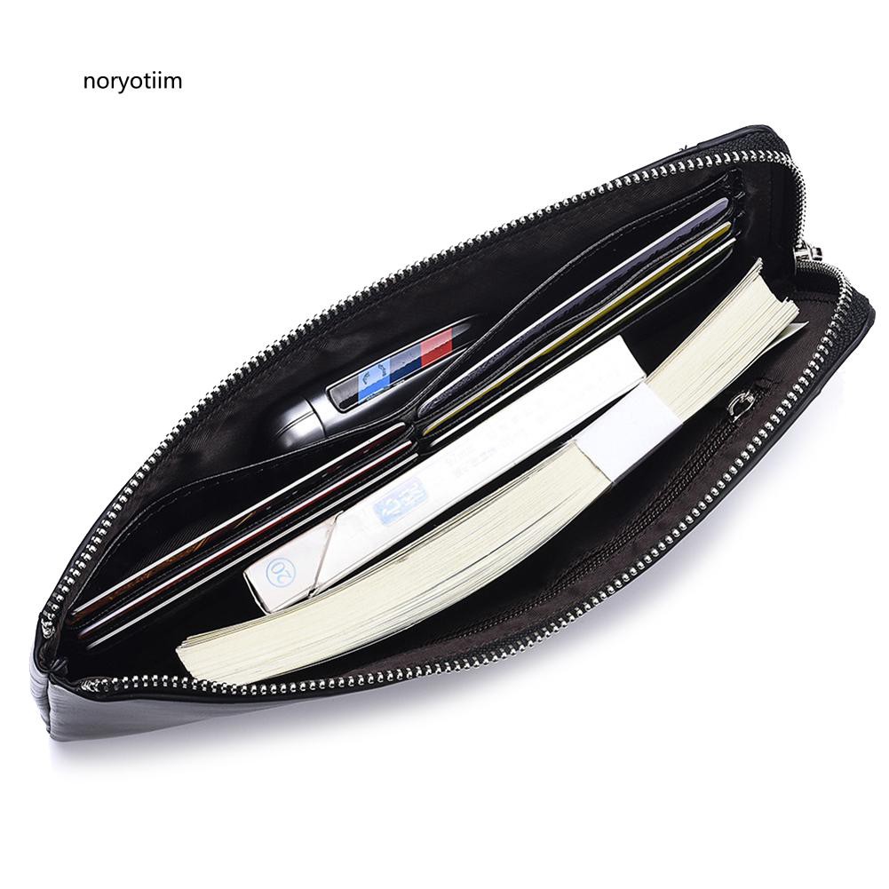 Ví da dài màu trơn phong cách thời trang cho nam