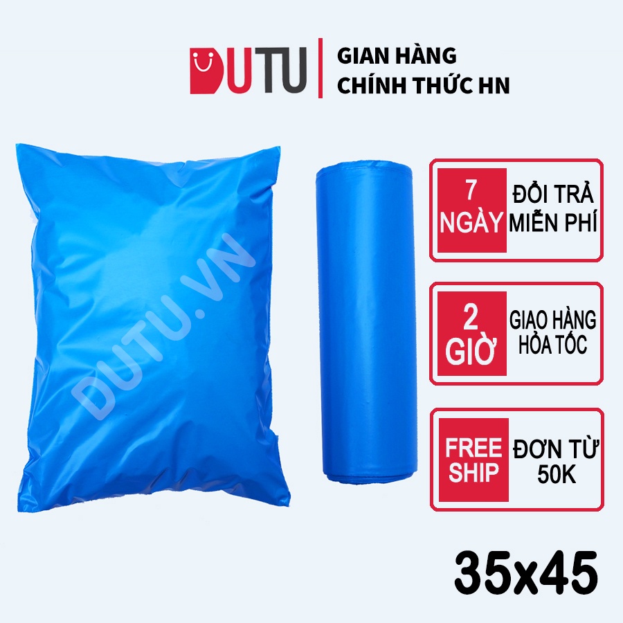 [TRỰC TIẾP TẠI NHÀ MÁY] 100 Túi Niêm Phong Đóng Hàng Cao Cấp Màu Xanh Blue Siêu Dai, Tiết Kiệm, Tiện Lợi Size 35x45