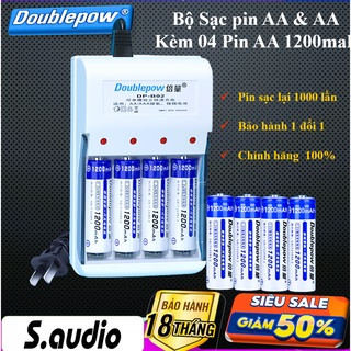 Pin Sạc AA 1200mah , Sạc Pin Tiểu Đa Năng - Sạc Pin AA & AAA  Doublepow B02 | Chính Hãng