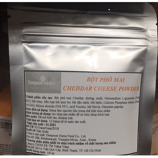 Bột phô mai cheddar gói chiết 100g - cheddar cheese powder