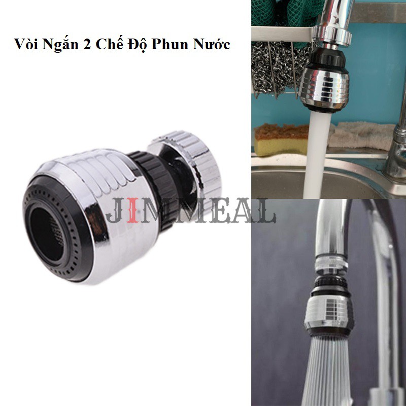 Đầu Vòi Xịt Nước Tăng Áp Cho Vòi Bồn Rửa, Vòi Rửa Chén, Đầu Nối Vòi Rửa Bát Tăng Áp Xoay 360 Độ 2Chế Độ , 3Chế Độ Phun