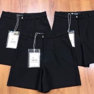 Quần short khuy xếp ly cạp cao