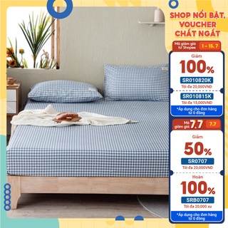 Set ga gối lẻ cotton tici kẻ không chăn