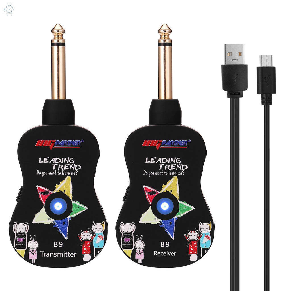 ♫B9 Wireless Guitar System Rechargeable 4 Channels Guitar Transmitter Receiver Set Electric Guitar Bass Pick Up