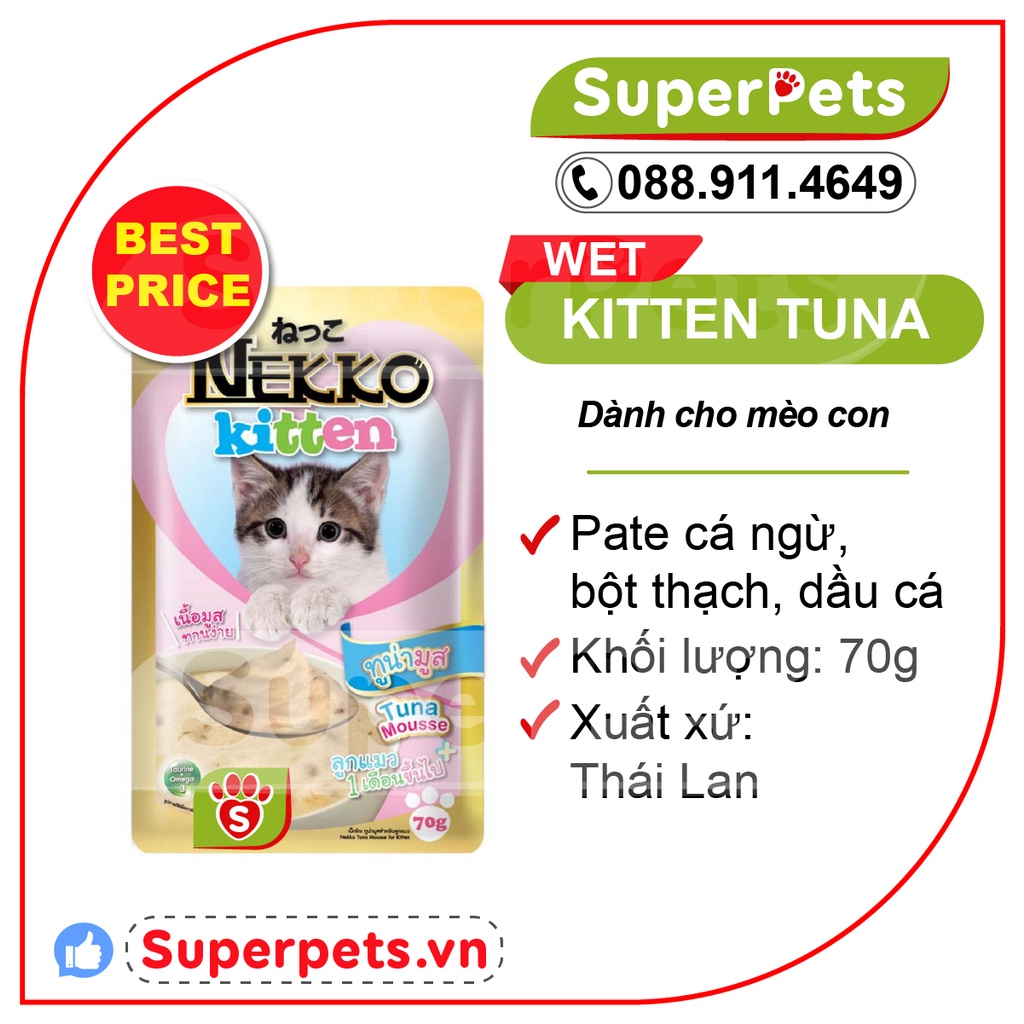 [ 70G ] Pate Nekko Cho Mèo Con Dưới 6 tháng tuổi SUPERPETS VIỆT NAM