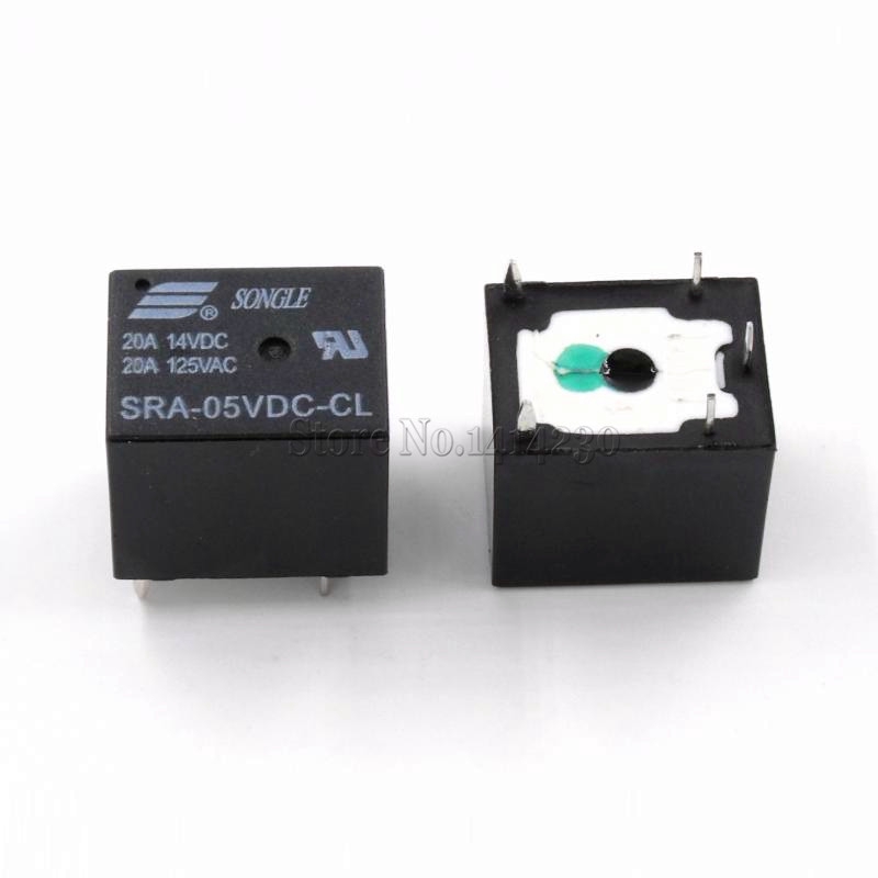 5Pcs 5V 12V 24V 20A DC Power Relay SRA-05VDC-CL SRA-12VDC-CL SRA-24VDC-CL 5Pin PCB Type In stock Black Automobile relay | BigBuy360 - bigbuy360.vn