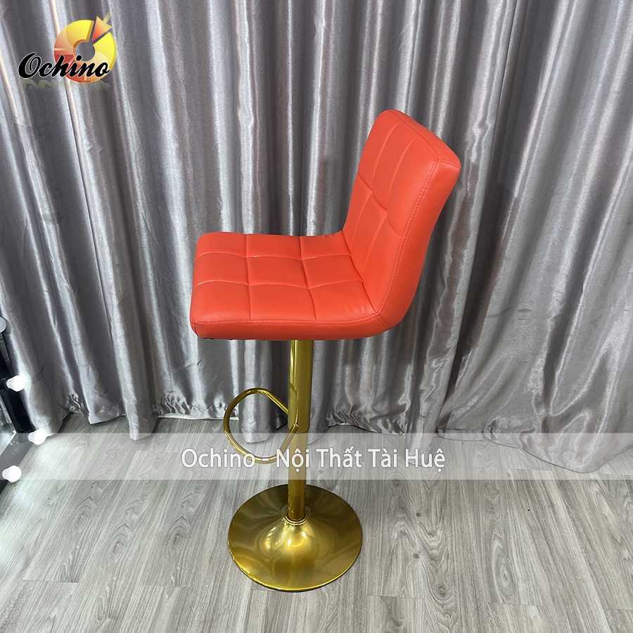 Ghế Chụp Hình, Ghế Makeup Chân Vàng K1 Sơn Tĩnh Điện Nhập Khẩu Bọc Da Sang Chảnh mẫu vịn tay inox ( Ảnh Thật Shop Chụp)