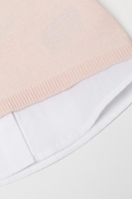 Áo len hồng phối cổ ren trắng H&M authentic 💯