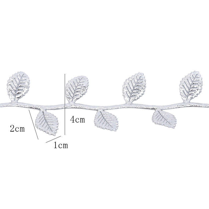 Golden Silver Leaf Ribbon Leaves Lace Ultrasonic Embossing Trimming Sewing Craft Decoration TE